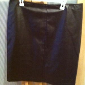 Faux drk brn leather skirt & faux blk skirt bundle