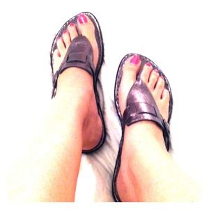Comfy Pewter Sandals