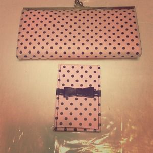 ***Sold*** Polka Dot Wallet and Mirror Set!