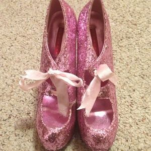 Cute Pink Glitter Platforms!!!