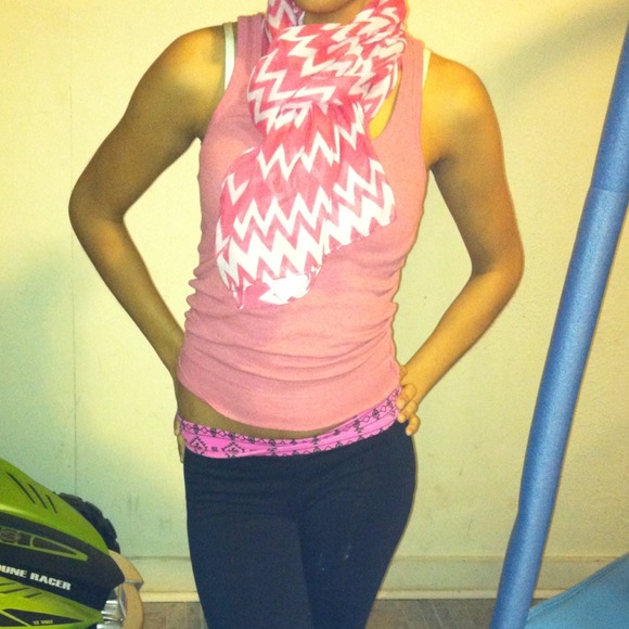 Beautiful Color pink & white scarf