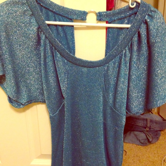 Blue glitter top