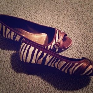 Zebra print flats and chambray top bundle