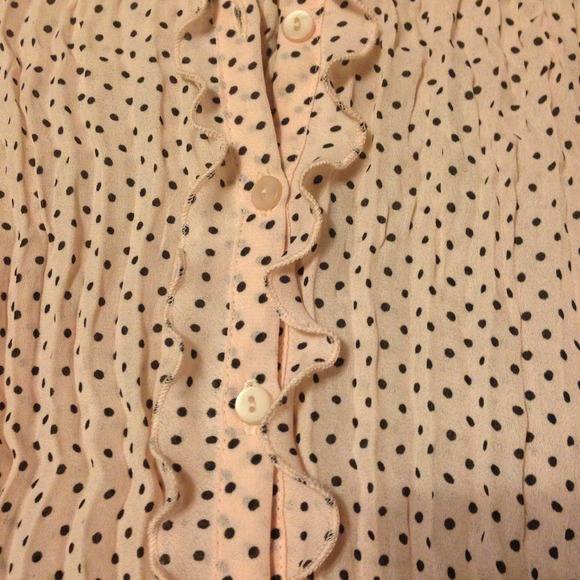 *NWOT. sheer polka dot button up -cap sleeves - Picture 2 of 4