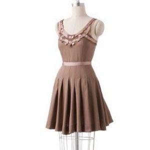 Light Brown Pleated Dress