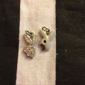 Silver playboy bunny charms