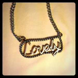 Metal necklace "Lovely", silver color