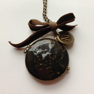 Metal long necklace, copper color