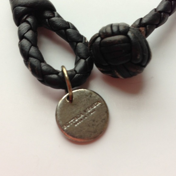 Bottega Veneta leather bracelet, dark brown