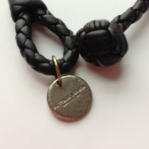 Bottega Veneta leather bracelet, dark brown