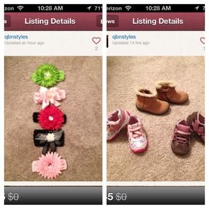 Bundle of baby girl headbands and shoes