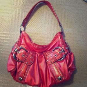 Kathy Van Zeeland Orange / Red Handbag in VGUC