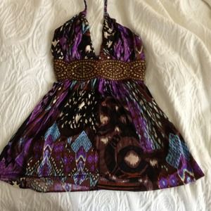 Sky printed halter top