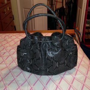 Cole Haan snake print leather handbag