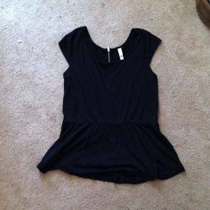 Black peplum shirt