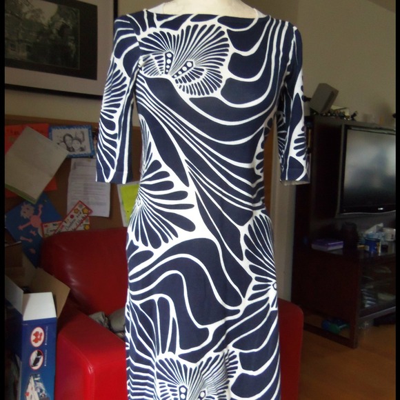 "SOLD"  blue and white floral dress