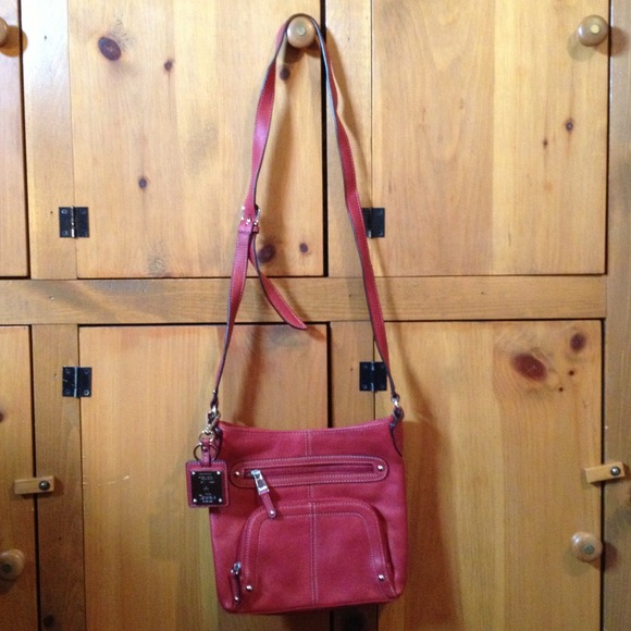 Red Tignanello Crossbody Leather Purse