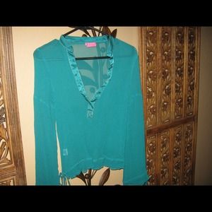 Sheer turquoise blouse