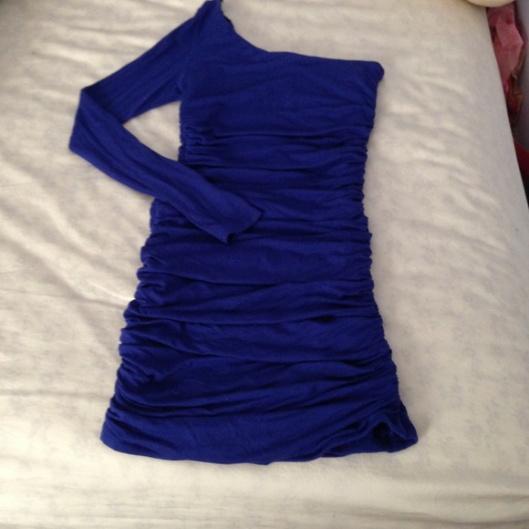Royal blue one shoulder dress - Picture 2 of 2