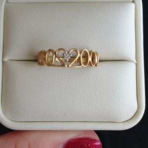 14k and diamond heart ring