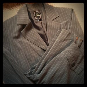 Pinstripe gray suit set