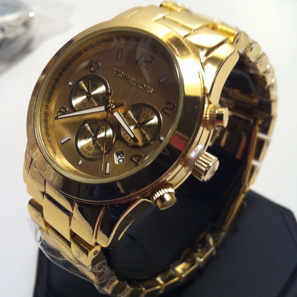 Oversize Yellow Gold MK Chronograph Watch