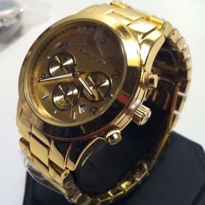 Oversize Yellow Gold MK Chronograph Watch