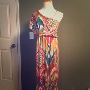 Brand new crazy stripes floor length dress 🎀💓