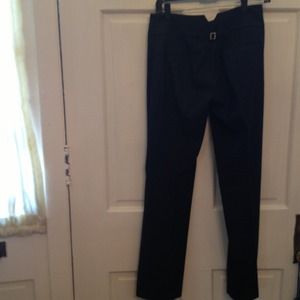 Charcoal gray pinstripe suit with jeweled button