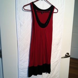 Red and black dress