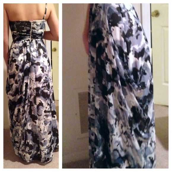 BCBGMAXAZRIA One Shoulder Watercolor Gown - Picture 2 of 2