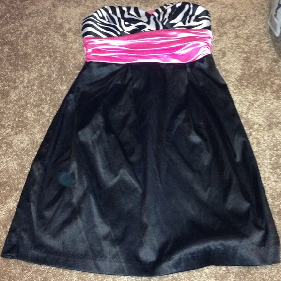 Beautiful zebra top with pink dress