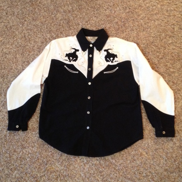 Tops - Vintage Rockabilly cowgirl western shirt