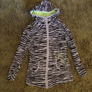 Fox zebra zip up sweater hoodie
