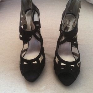 Black ankle strap heels