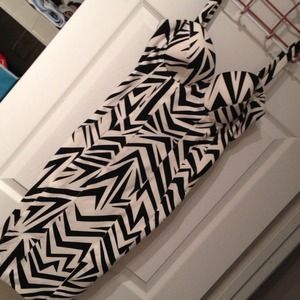 Sexy Black & White designed dress
