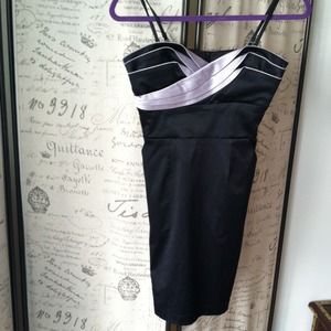 Black satin cocktail dress