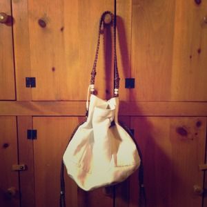 The Sak Leather Indio Drawstring Tote in White