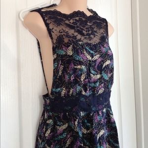 NWT Free People Feather/Lace Cutout dress S