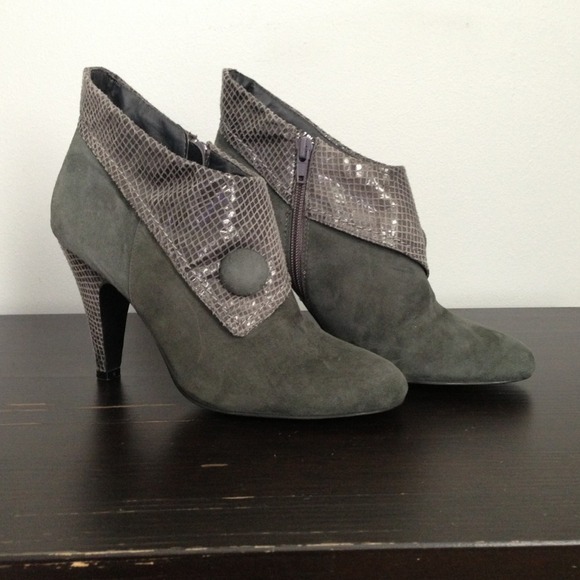 Gray ankle booties