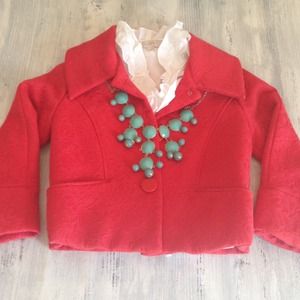 Pea coat  Stunting Coat in Coral color