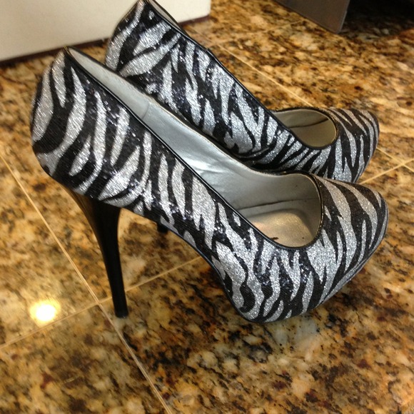 Used literally once  bling zebra heels
