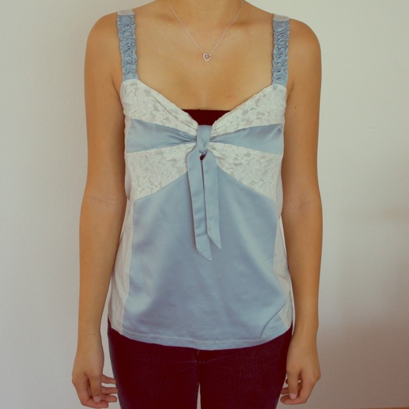 Lace silk top.