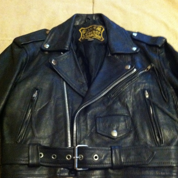 Authentic Vintage Leather Motorcycle Short Jacket