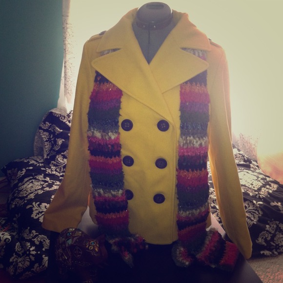 NWT Yellow peacoat