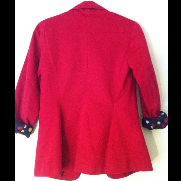 SOLDDDDDD! Red pok-a-dotted blazer. - Picture 2 of 3