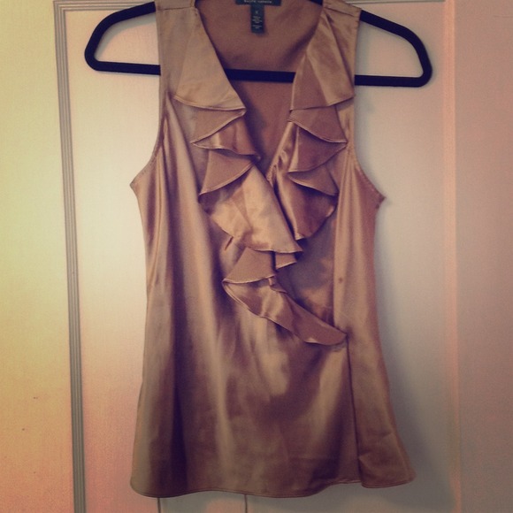 Ralph Lauren 100% Silk Ruffle Blouse