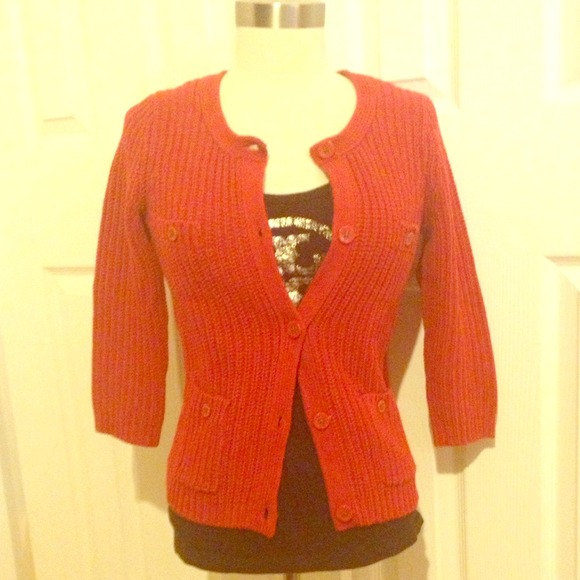 BNWT old navy red knit cardigan