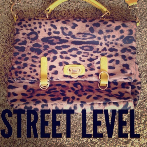Street Level Leopard top flap bag