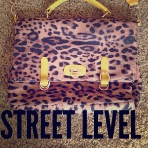Street Level Leopard top flap bag
